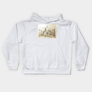 Taj Mahal Sketch Kids Hoodie